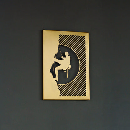 Climber in the Night Metal Wall Decor - Climbing Man Wall Art