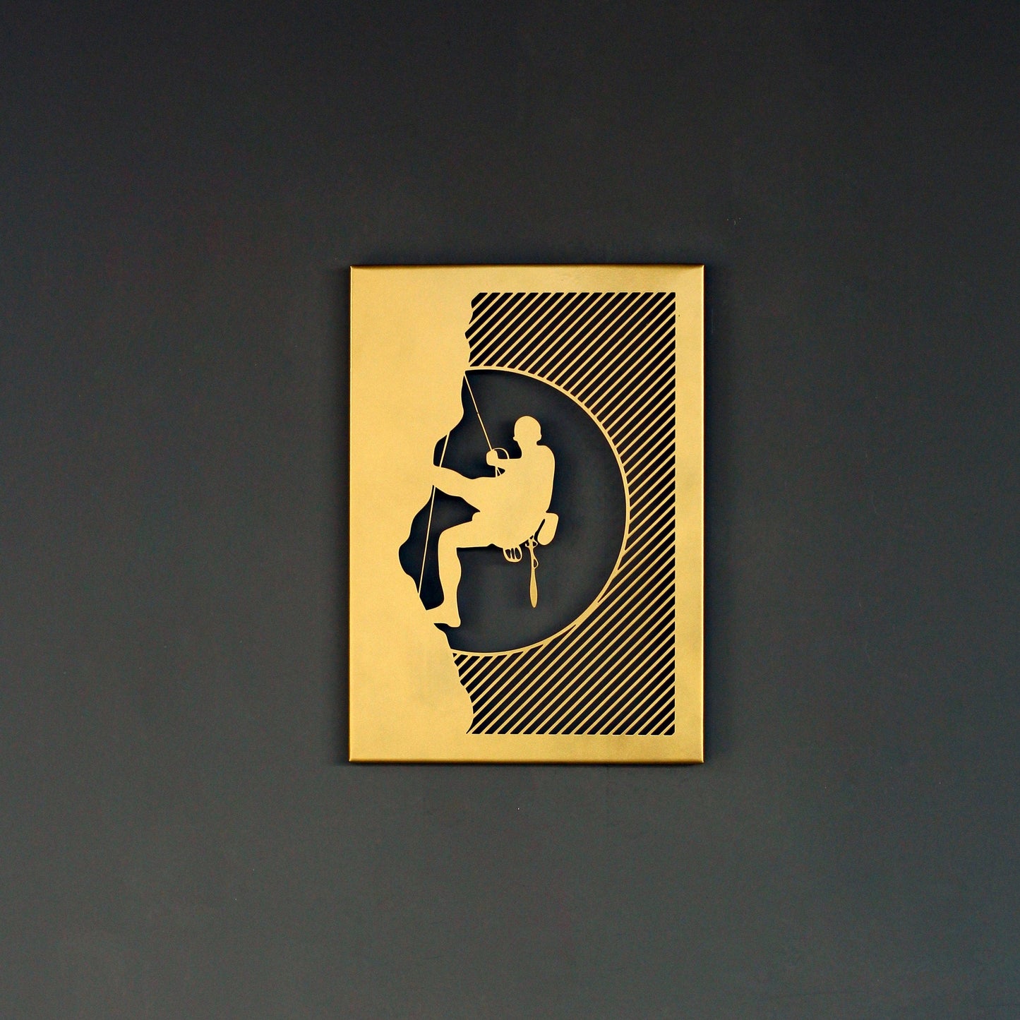 Climber in the Night Metal Wall Decor - Climbing Man Wall Art