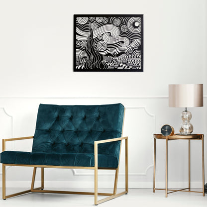Starry Night Metal Wall Art for Living Room: Van Gogh’s Masterpiece