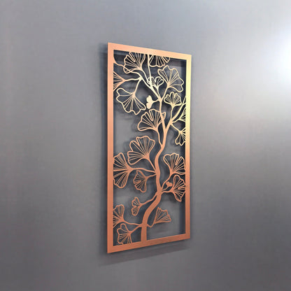 Ginkgo Wall Art - Ginkgo Biloba Leaves Metal Wall Decor