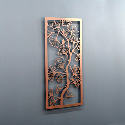 Ginkgo Wall Art - Ginkgo Biloba Leaves Metal Wall Decor