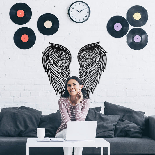 Large Angel Wings Metal Wall Decor - Angel Wings Decor For Wall
