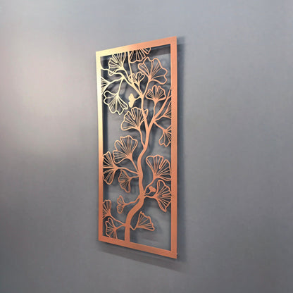 Ginkgo Wall Art - Ginkgo Biloba Leaves Metal Wall Decor