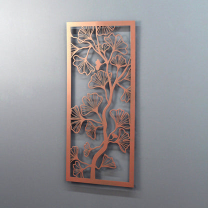 Ginkgo Wall Art - Ginkgo Biloba Leaves Metal Wall Decor