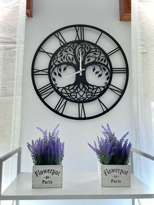 Tree of Life Wall Clock Metal Clock Wall Decor