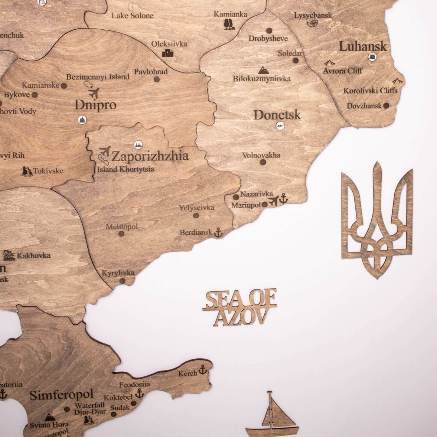 Wooden Map of Ukraine Terra