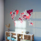 World Map Wall Art - UV Print on Metal, Vibrant Colors (Crimson)