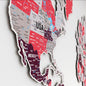 World Map Wall Art - UV Print on Metal, Vibrant Colors (Crimson)