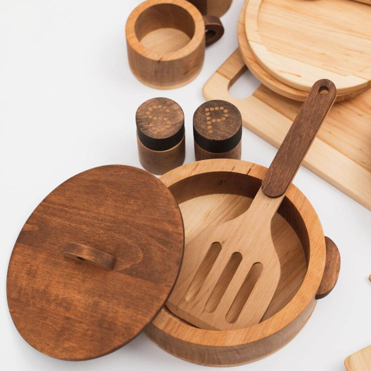 Wooden Play Kitchen Dishes