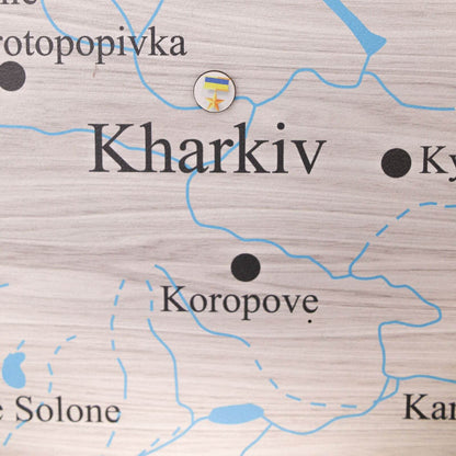 Wooden Map of Ukraine Cappuccino