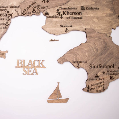 Wooden Map of Ukraine Terra