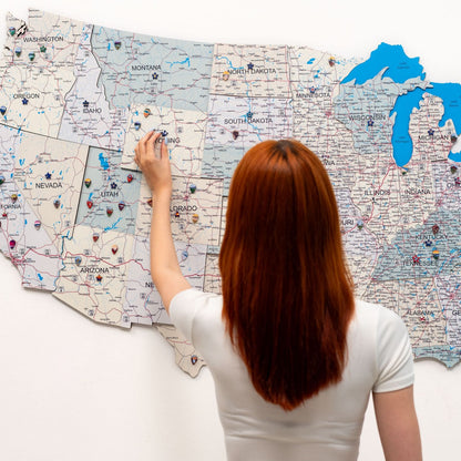 Wooden USA Map
