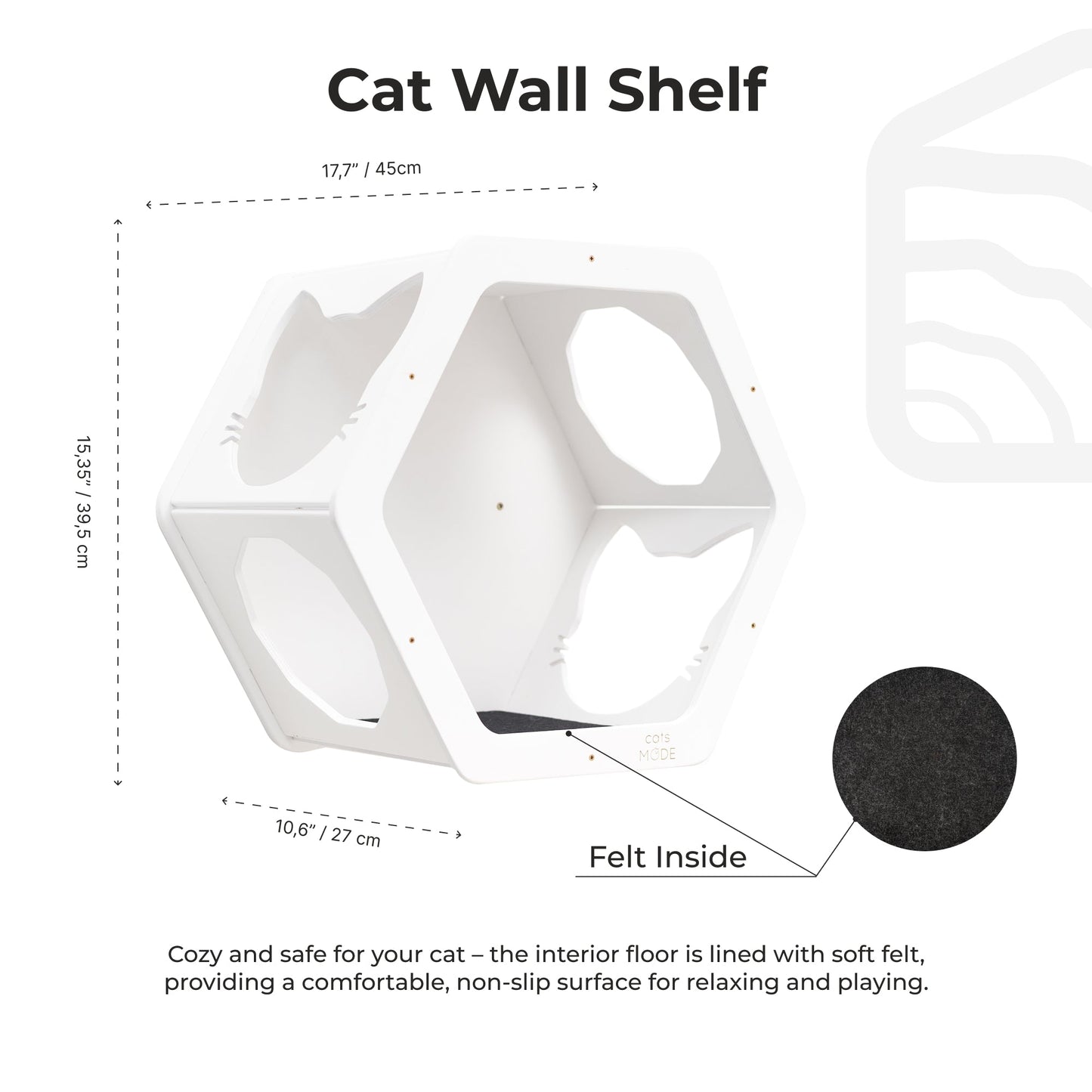 Cat Climbing Wall Shelves White