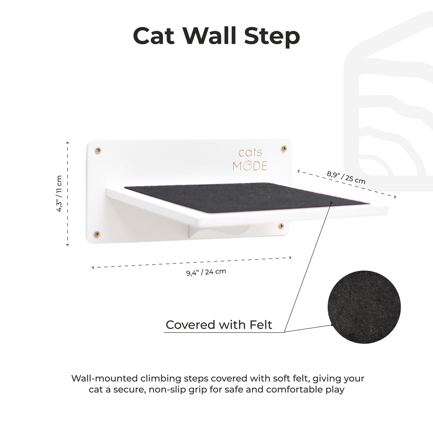 Wooden Decagon Step - White