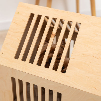 Booth-Style Wooden Dog House - White