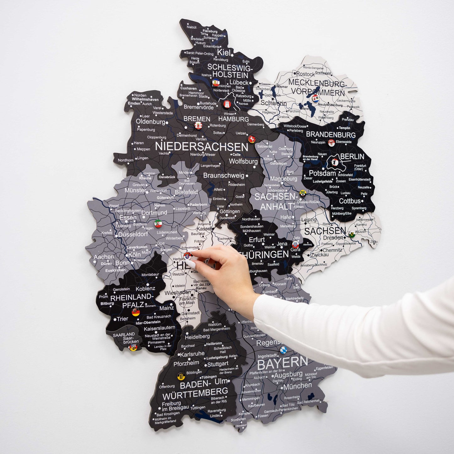 3D Germany Wooden Map Nordik