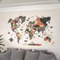 Map of the World Art for Wall - 3D & Vibrant Colors (Sage)