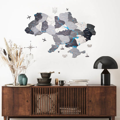 Wooden Map of Ukraine Terra