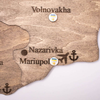 Wooden Map of Ukraine Terra